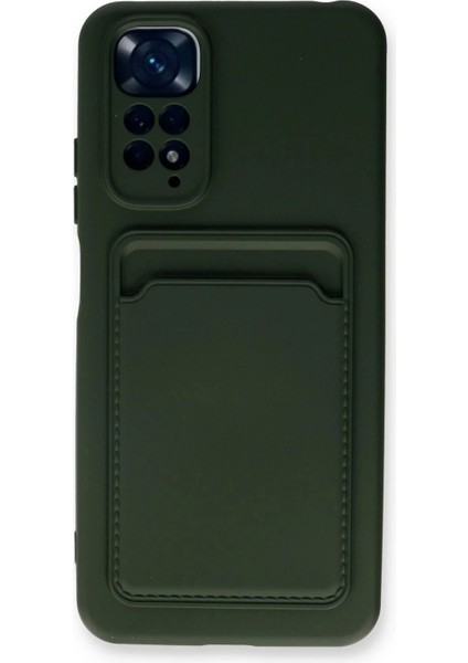 Xiaomi Redmi Note 11S Kılıf Kelvin Kartvizitli Silikon - Koyu Yeşil