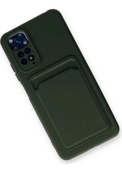Xiaomi Redmi Note 11S Kılıf Kelvin Kartvizitli Silikon - Koyu Yeşil fiyatları
