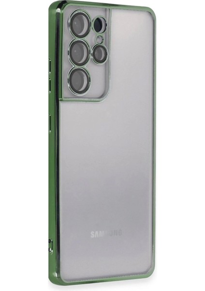 Samsung Galaxy S21 Ultra Kılıf Lensli Silikon - Yeşil