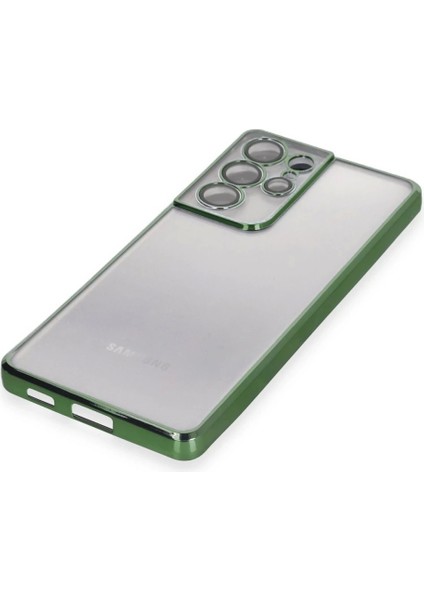 Samsung Galaxy S21 Ultra Kılıf Lensli Silikon - Yeşil fırsatları