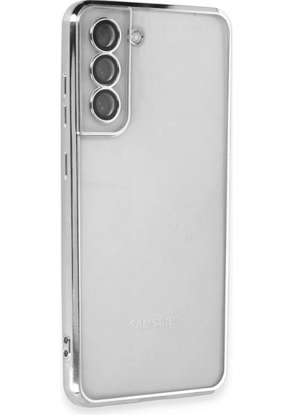 Samsung Galaxy S21 Fe Kılıf Lensli Silikon - Gümüş fiyatları