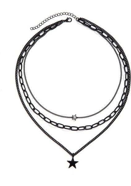 Hip-Hop Kişilik Siyah Sprey Boya Beş Köşeli Yıldız Kolye Erkek Hip-Hop Takı (Yurt Dışından) fırsatları