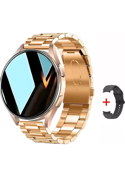 Yeni Akıllı Izle Kadınlar 1.28 "renkli Ekran Bluetooth Çağrı Kalp Atış Hızı Sağlık Izleme Samsung Watches 6 Pro Güncelleme Renk: Altın Çelik Ekle (Yurt Dışından)
