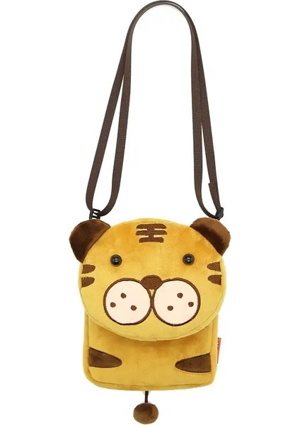 Sevimli Karikatür Hayvan Crossbody Çanta Çocukları Rahat Omuz Çantası Peluş Mini Omuz Çantası Renk: Kaplan (Yurt Dışından)