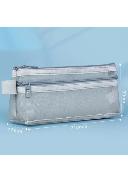 Taşınabilir Şeffaf Kalem Kılıfı Su Geçirmez Mesh Büyük Kapasiteli Kese Kalem Çantası Basit Fermuarlı Estetik Kırtasiye Okul Malzemeleri Renk: B1 (Yurt Dışından)