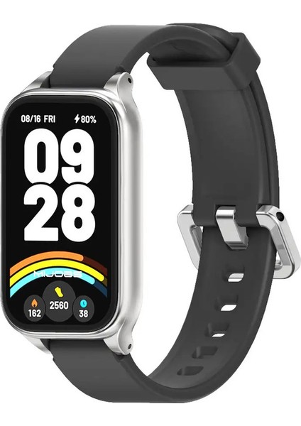 Xiaomi Mi Band 9 Aktif Bileklik Küresel Versiyon Silikon Silikon Su Geçirmez Bileklik MI Akıllı Bant 9 Aktif Kayış Renk: Siyah Gümüş 1/Boyut: Mi Band 9 Aktif (Yurt Dışından)
