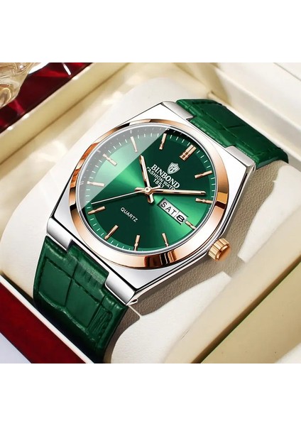 Sıradan Iş Moda Kuvars Bilek Saatleri Altın Hareket Saati Erkekler Lüks Saat Otomatik Saatler Erkek Hediyeler Reloj Hombrecolor: 930-15PIROSE Yeşil (Yurt Dışından)