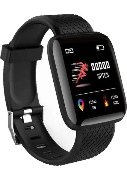116PLUS Akıllı Saat Erkekleri Kadın Bluetooth Bağlı Telefon Müzik Fitness Çok Işlevli Spor Bilezik Uyku Monitörü Smartwatchscolor: Siyah/boyut: Orijinal Kutu ile (Yurt Dışından)