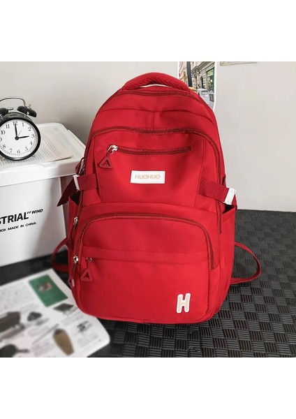 Kadınlar Için Büyük Kapasiteli Sırt Çantası, Lise ve Üniversite Öğrencileri Için Çok Yönlü, Öğrenciler Için Sırt Çantası Renk: Kırmızı (Yurt Dışından)