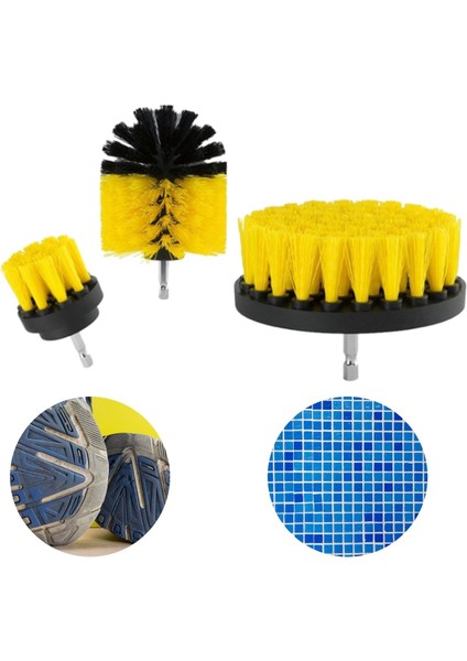 Matkap Ucuna Takılan Çok Amaçlı Temizlik Fırçası 3 Lü modelleri