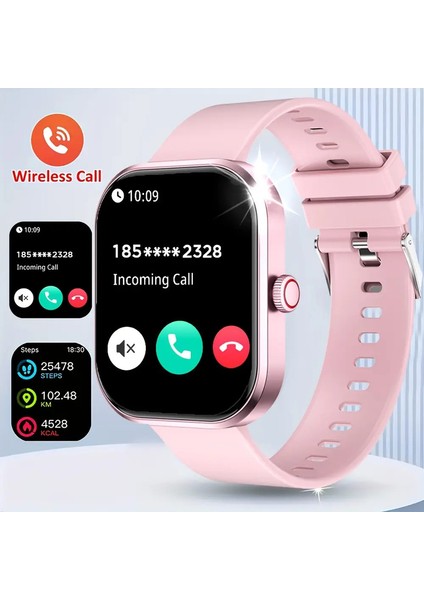 Hdsmartwatch 2.01 Inç Ses Asistanı Bluetooth Çağrı Spor Fitness Sıcak Satış Akıllı Saat Erkekleri Android Ios Için Kadınlar Yeni Renk: Pembe Silikon (Yurt Dışından)
