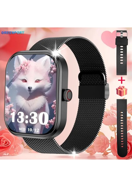 Hdsmartwatch 2.01 Inç Ses Asistanı Bluetooth Çağrı Spor Fitness Sıcak Satış Akıllı Saat Erkekleri Android Ios Için Kadınlar Yeni Renk: Siyah Çelik (Yurt Dışından)