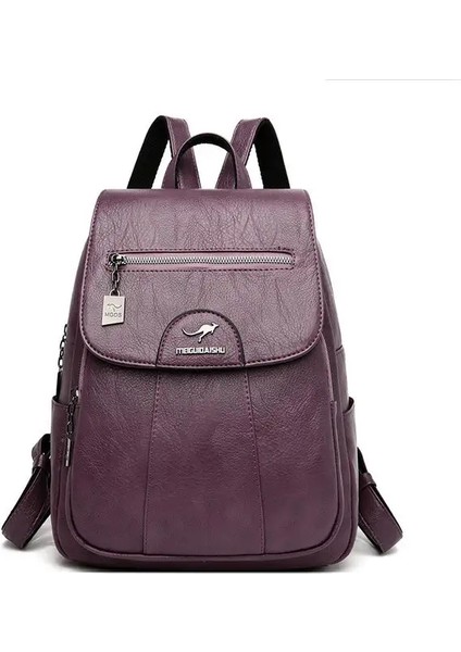 Sıcak Satım Kadınlar Yumuşak Deri Sırt Çantaları Vintage Kadın Omuz Çantaları Sac A Dos Rahat Seyahat Bayanlar Bagpack Mochilas School Bagscolor: Fotoğraf (Yurt Dışından)