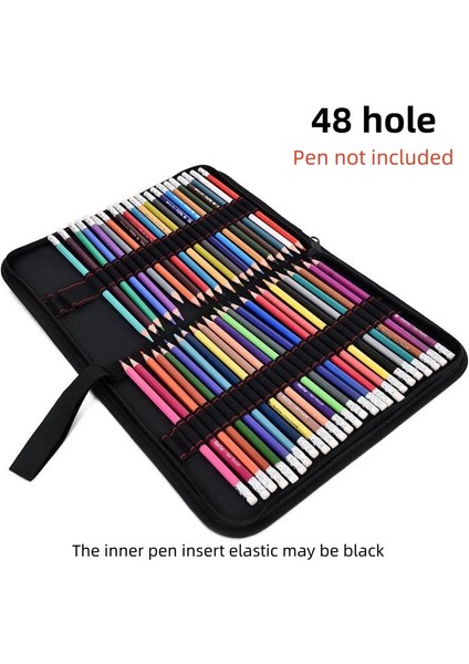 36/48/72 Delik Kalem Perde Siyah Katlanır Kalem Kılıfı Renkli Kalem Kalem Profesyonel Boyama Kalem Çantası Öğrenci İstasyonculuk: 48 Delik (Yurt Dışından)