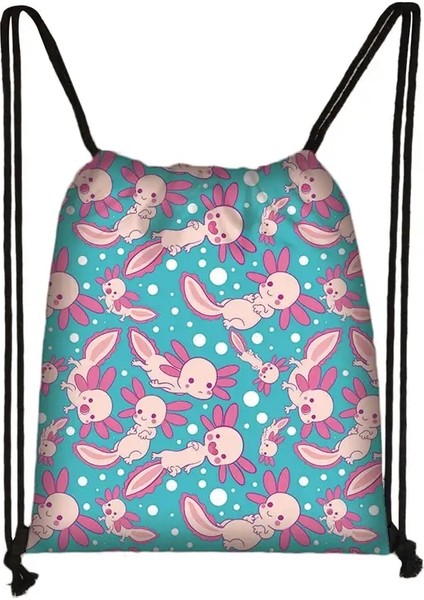 Kawaii Sea Sughers Axolotl Sırt Çantası Kadınlar Çekme Çanta Teenger Depolama Çantaları Erkek Kızlar Gündapları Gündap Kitap Çantası Ayakkabı Tutucu Renk: SKDRONGY02CW (Yurt Dışından)
