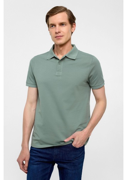 Su Yeşili Slim Düz Polo Yaka Tişört fiyatları