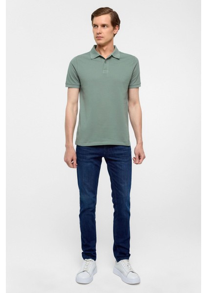 Su Yeşili Slim Düz Polo Yaka Tişört fırsatları