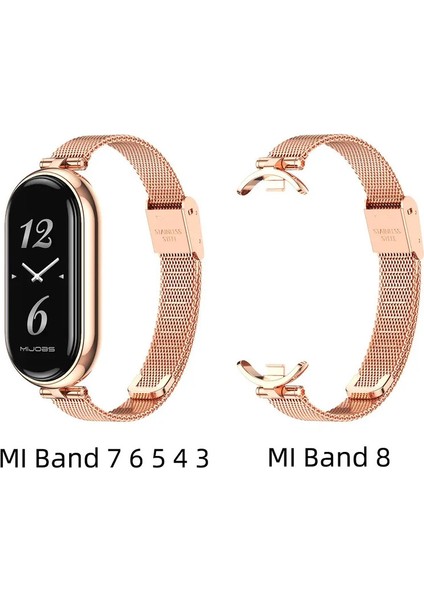 Xiaomi Mi Band 9 Için Strap 9 10 8 7 6 5 43 Akıllı Bileklik Kadınlar Kızlar Moda Metal Izleme Bandı Yedek Aksesuarlar Miband 7 6 Renk: Gül Altın/boyut: Mi Band 7 Için (Yurt Dışından)