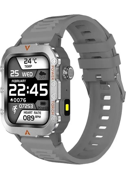 Xiqeer açık spor akıllı saat 1.71 inç HD ekran LED Flakan Bluetooth Konuşan Akıllı Saat Erkekler için Tatil Hediyeleri Renk: Gri (Yurt Dışından)