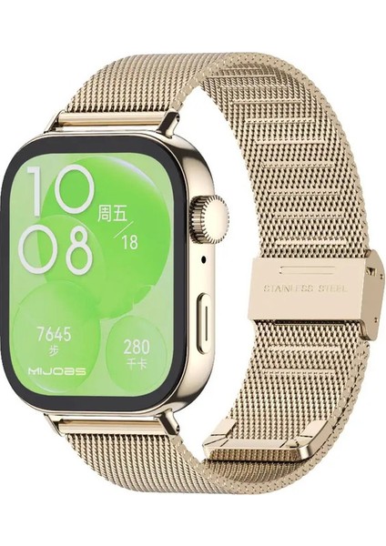 Huawei Için Strap Saat Fit 4/3/4 Pro Milanese Nefes Beklenebilir Bilek Bütçe Huawei Izle Fit 4pro Strap Renk: Hafif Altın / Boyut: Huawei Fit 3 Için 3 (Yurt Dışından)