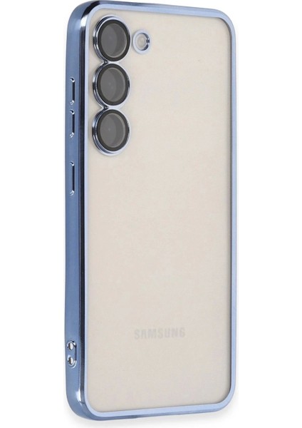 Samsung Galaxy S23 Plus Kılıf Lensli Silikon - Açık Mavi