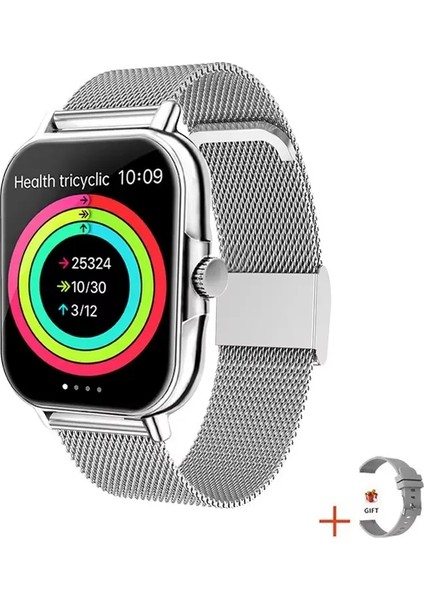 Keshuyou 2025 Yeni Akıllı Saat Hediyesi Bluetooth Talk Döner Düğme Müzik Oyuncusu Erkek Kadın Spor Android IOS Renk için Akıllı Saat: Silvery ML (Yurt Dışından)