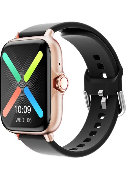 1.83 '' Mesajla Su Geçirmez Akıllı Saat, Iphone Androidcolor Için Uyku Izleme Spor Pedometresi Bilgi Uyarıları: Altın Siyah (Yurt Dışından)