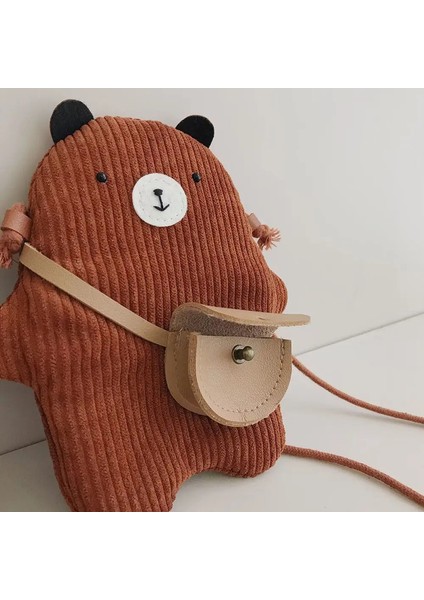 Çocuklar Sevimli Çanta Kızlar Kadife Ayı Messenger Çanta Çocuklar Sonbahar Tek Omuz Bagcolor: Gri (Yurt Dışından)