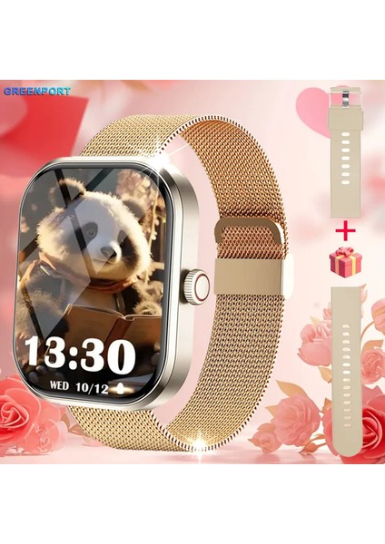 Hdsmartwatch 2.01 Inç Ses Asistanı Bluetooth Çağrı Spor Fitness Sıcak Satan Akıllı Saat Erkekleri Android Ios Için Kadınlar Yeni Renk: Altın Çete (Yurt Dışından)