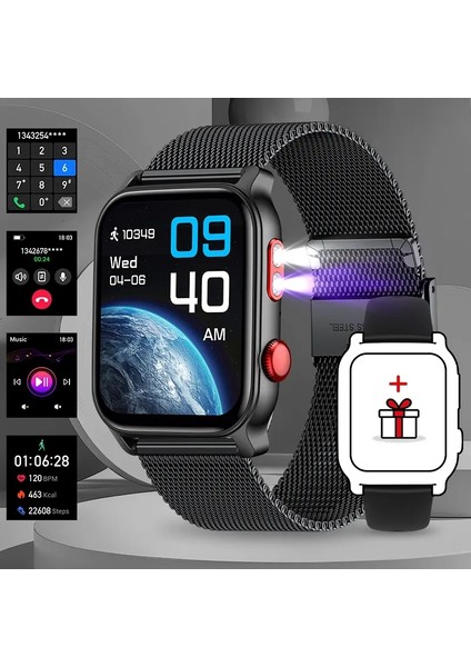 Lige Yeni Akıllı Saat Erkekleri Kadınlar 1 .83INCH Bluetooth Çağrı Mesajı Hatırlatma 24 Saat Sağlık Izleme Android Işletim Sistemi Için Akıllı Izleme: Mesh Kemer Siyah (Yurt Dışından)