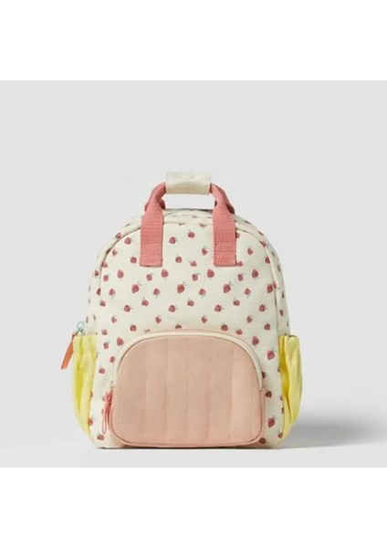 Kişiselleştirilmiş Işlemeli Çilek Çocuk Backpack Özelleştirilmiş Çocukların Adı Okul Çantası Hediyesi Bebek Arabası Çantası Okula Geri Hediyecolor: Bej (Yurt Dışından)