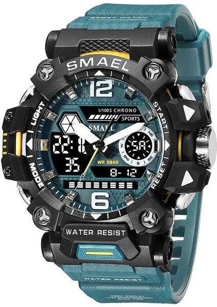 Smael Erkekler 50M Su Geçirmez Sporları Izler Askeri Adam Spor Dijital 8072 Çift Ekran Izle Kuvars LED Digitalcolor: Altın (Yurt Dışından)