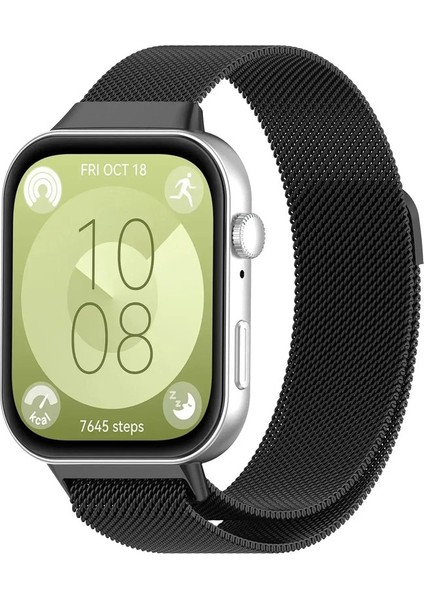 Huawei Için Manyetik Spor Döngü Kayışı Izle Fit 3 Akıllı Bant Paslanmaz Çelik Correa Huawei Fıt 3 Saat Bant Aksesuarları Band Renk: Siyah/bant Genişliği: Huawei Fit 3 Için (Yurt Dışından)