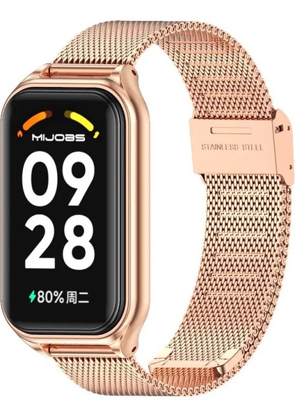 Mı Band 9 Aktif Bilezik Mi Band 8 Aktif Bilek Saat Bandı Redmi Band 2 Için Aktif Bilek Kayışı 2 3 Redmi Smart Band 2 Bileklik Renk: Milan Rose Gold/boyut: Redmi Band 2 Için (Yurt Dışından)