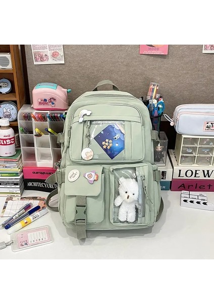 Şeffaf Ön Cepli Şık Hafif Sırt Çantası - Okul, Seyahat ve Açık Hava Etkinlikleri Için Büyük Kapasite (Yurt Dışından)