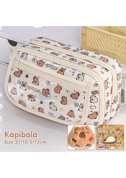 1pc Büyük Kapasiteli Kalem Kutusu Kapak Kapağı Kırtasiye Kalem Çantası Basit Kırtasiye Depolama Çantası Okul Ofis Malzemeleri Kırtasiye Renk: KAPI-1DOLL2STICKER (Yurt Dışından)