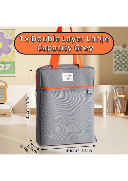 1 x Minimalist Tasarım Oxford Bezi Tote Özel Torba - Bu Çok Yönlü, Suya Dalı Okul Çantası Bir Tote Olarak Kullanılabilir, Bileklik: Gri (Yurt Dışından)