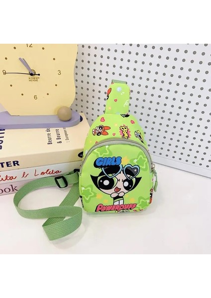Power Kızlar Yaka Çocuk Backpacks Kızlar Öğrenci Doğum Günü Hediyesi Okul Çantaları Kamp Dalı Tek Omuz Çantası Hediyeleri Renk: Yeşil (Yurt Dışından)