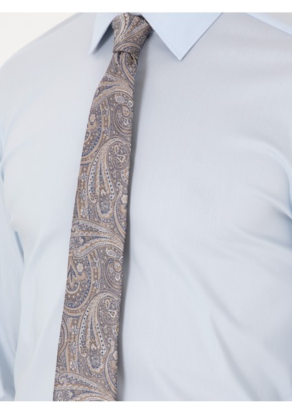 Erkek Açık Mavi Slim Fit Non Iron Pamuk Karışımlı Klasik Gömlek 50305838-VR003