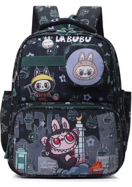 Yeni Büyük Kapasiteli Çanta Çocuklar Sırt Çantası Sevimli Karikatür Ilkokul Çantası Omuz Çantası Yeni Çocuklar Pratik Portatif Sırt Çantası Renk: Yeşil (Yurt Dışından)