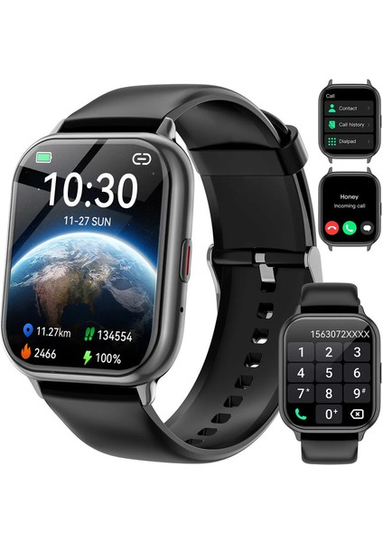 Akıllı Saat, Hatırlatma ve Reddetme, Kablosuz Arama /kadran, Çoklu Spor Modu, Sms Hatırlatma, iPhone /androidcolor Için: Siyah (Yurt Dışından)