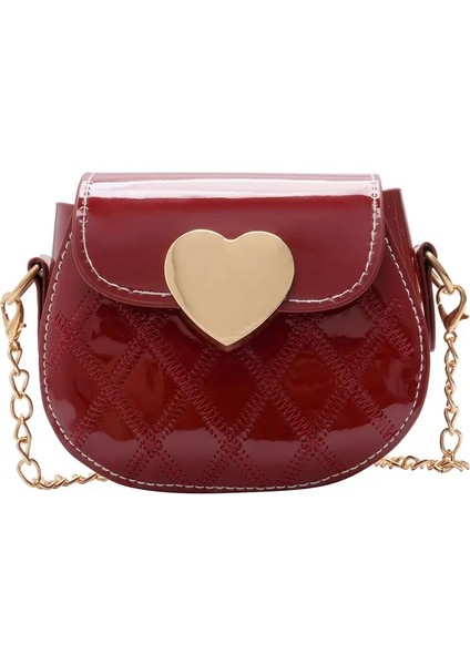 Güzel Patent Deri Çocuk Çapraz Çantaları Sevimli Küçük Kızlar Mini Omuz Çantası Çocuklar Için Moda Para Çantası Küçük El Çantası: Kırmızı (Yurt Dışından)