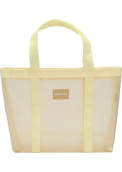 Yeni Pvc Pouch Tapa Çok Fonksiyonlu Şeffaf Belge Çantası Büyük Kapasiteli Kalınlaştırılmış Şeffaf Dosya Çantası Okul Ofis Malzemeleri Renk: Sarı (Yurt Dışından)