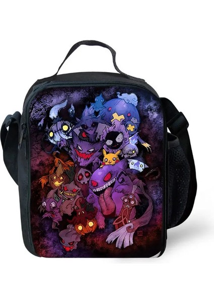 Karikatür G-Gengars Çocuk Yalıtımlı Erkek Kız Öğrenci Açık Mekan Piknik Rezuar Soğutucu Öğle Yemeği Kutusu P-Pokemons Renk: CB171DM22A2/BOYUT: 25X20X5CM (Yurt Dışından)