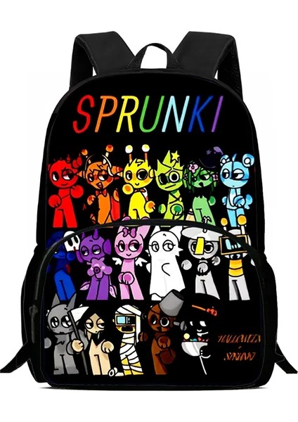 Çocukların Çizgi Film Okulu Çantaları Sprunki Baskılı Çocuk Sırt Çantası, Anaokulu Öğrencileri Için Büyük Kapasiteli Kitap Çantaları, Erkekler Için Çantalar Renk: Color5 (Yurt Dışından)