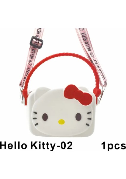 Anime Sanrio Hello Kitty Kawaii Moda Kız Depolama Çantası Silikon Çanta Sevimli Çöp Çöp Crossbody Omuz Çantası Çocuk Doğum Günü Hediyeleri Renk: Hello KITTY02 (Yurt Dışından)
