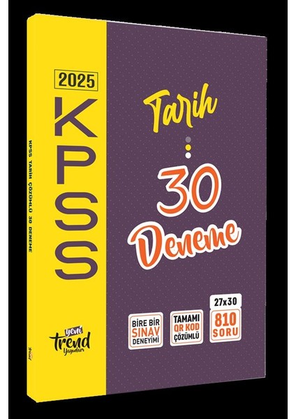Kpss Lisanss-Ön Lisans-Ortaöğretim Tarih 30 Lu Çözümlü Deneme fiyatları