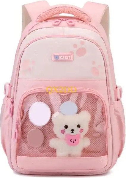 QX2D Kızlar Şeffaf Sırt Çantası Oxford Kumaş Okul Çantası Rahat Strtap Rengi: Açık Pembe (Yurt Dışından)