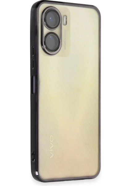 Vivo Y16 Kılıf Lensli Silikon - Siyah