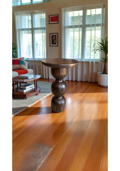 Doğal Ahşap Mantar Sehpa – Ceviz Renk Tekli Yan Sehpa fiyatları